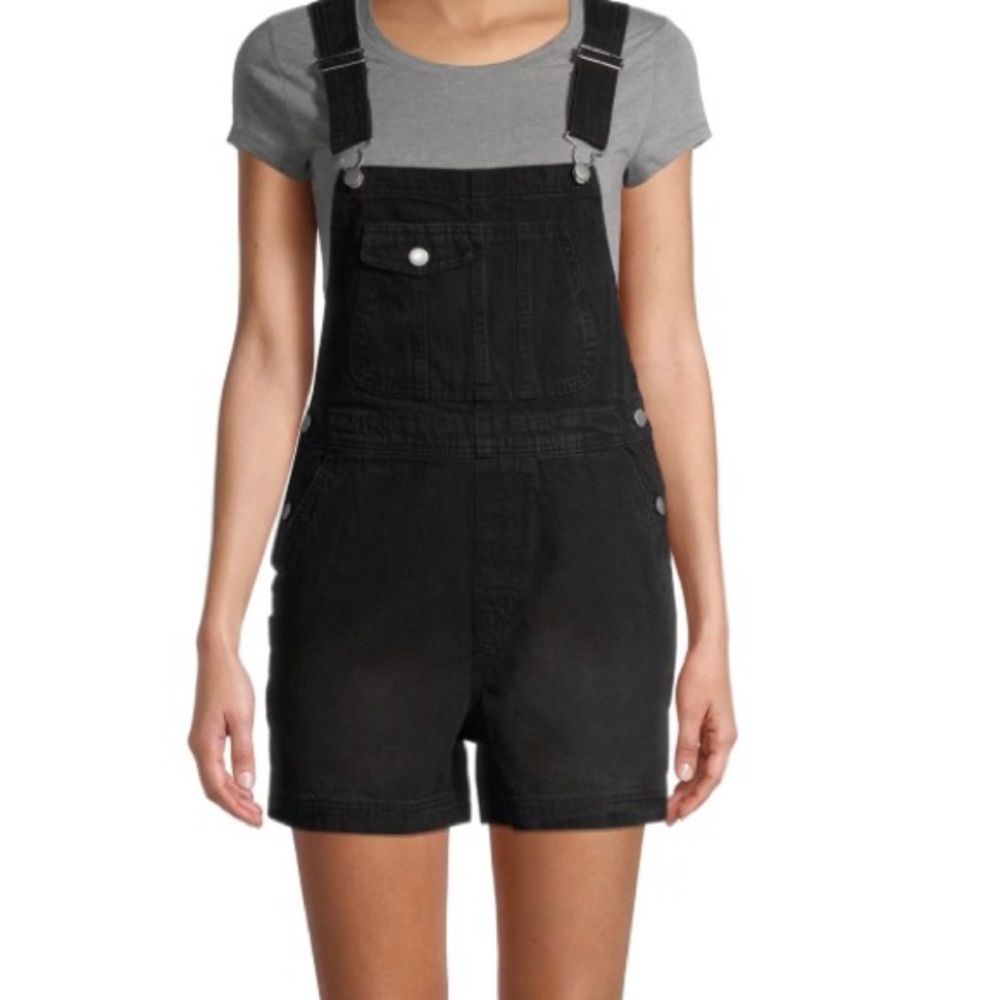 Black Overall Shorts